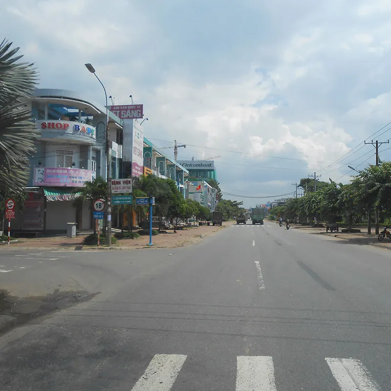 Một góc thị trấn Long Thành, tỉnh Đồng Nai nhìn từ trên cao