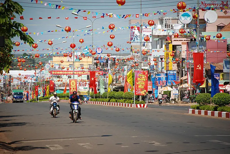 Một góc trung tâm Thị xã Bình Long sầm uất minh chứng cho tốc độ đô thị hóa nhanh chóng