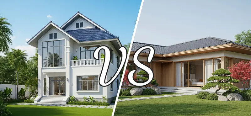 Sự khác biệt của nhà mái nhật và mái thái