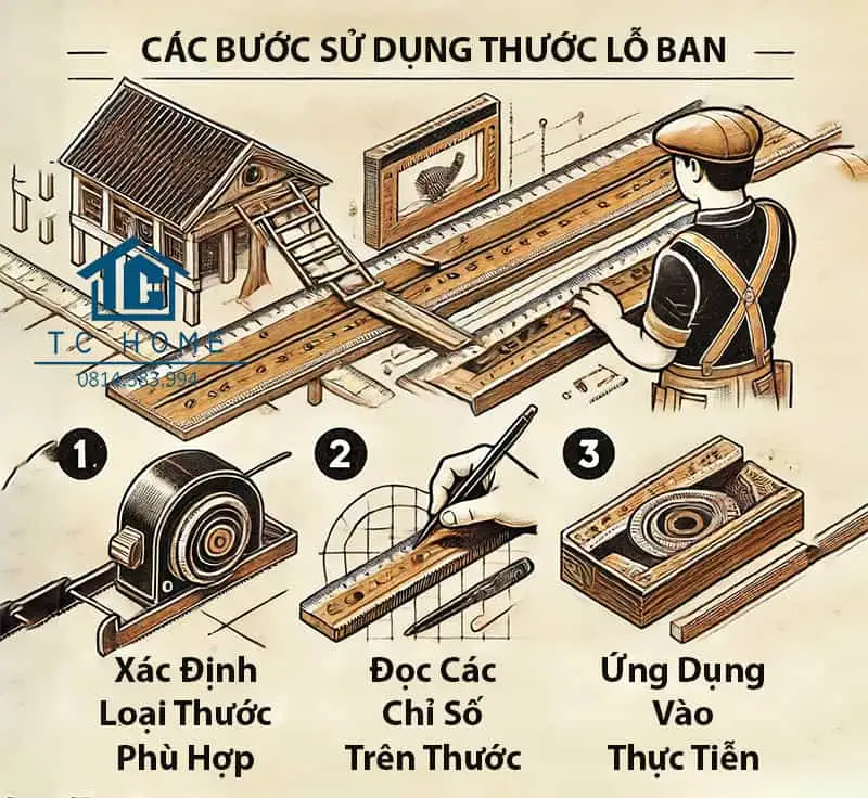 Các bước sử dụng thước