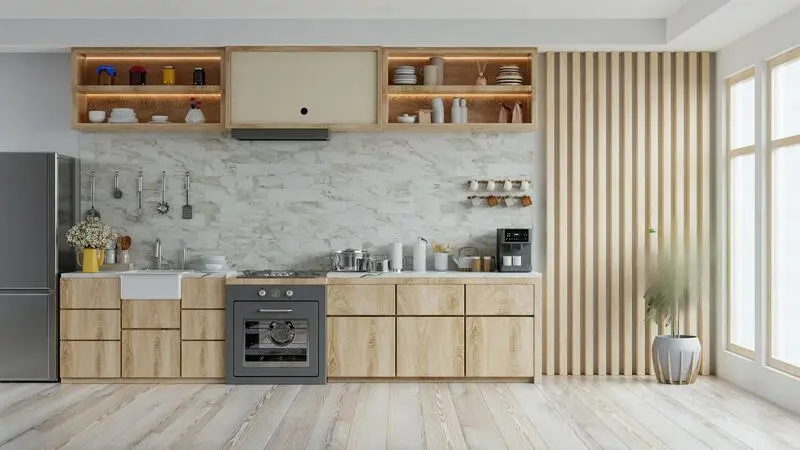 Thiết kế tủ bếp chữ I hiện đại, tối ưu cho không gian bếp nhỏ và hẹp