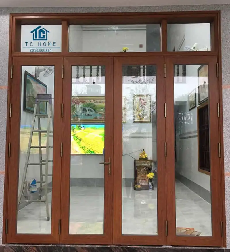 Nhà cấp 4 có tầng lửng sử dụng cửa nhôm Xingfa