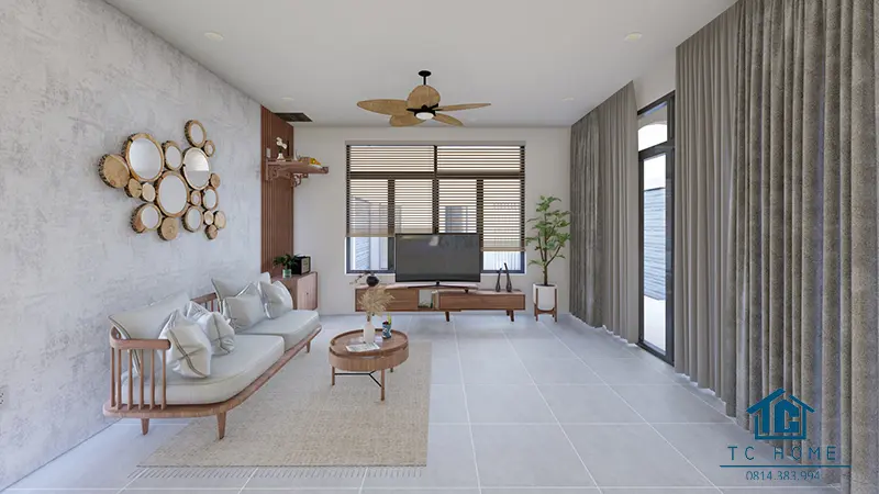 Nhà cấp 4 mái bằng sử dụng nội thất đơn giản