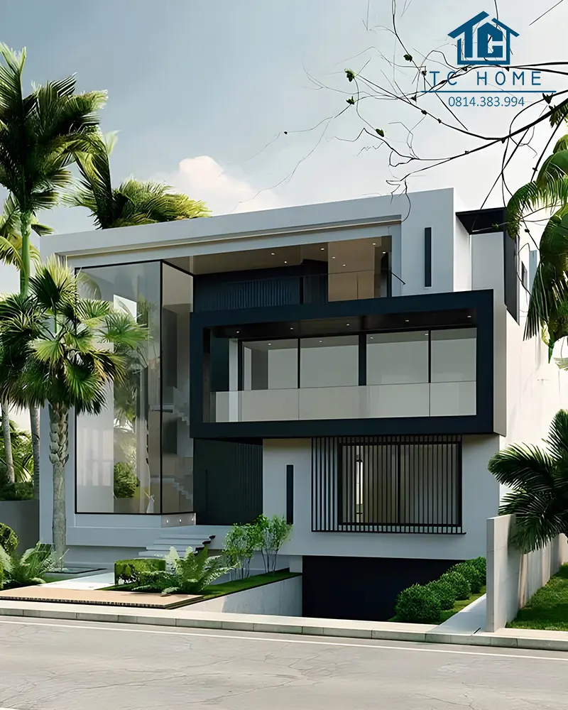 Mẫu nhà hiện đại có garage