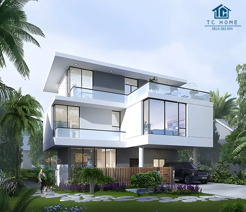 Mẫu nhà hiện đại có không gian xanh