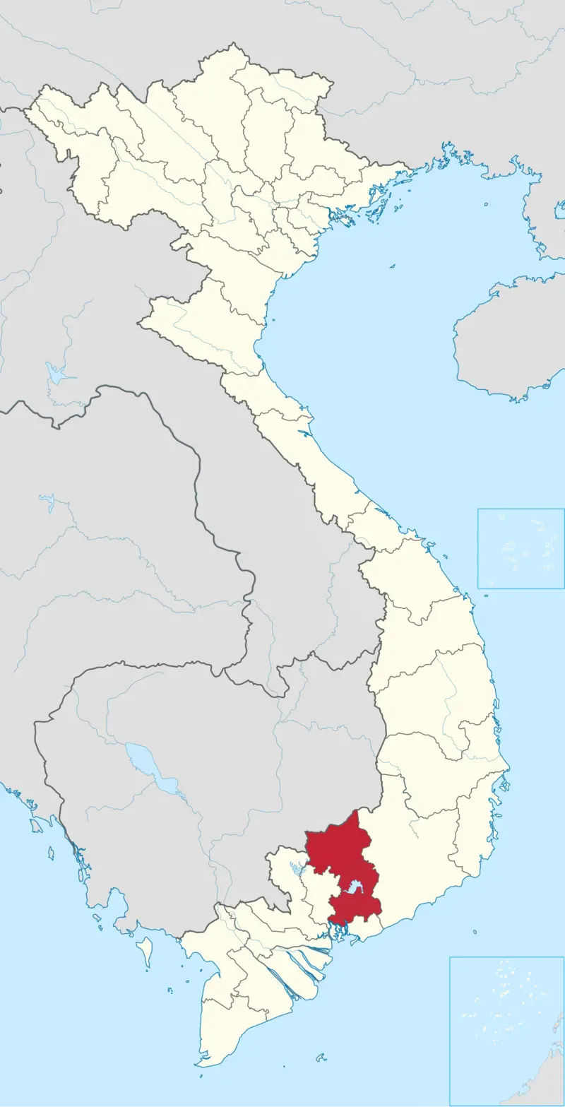 Vị trí tỉnh Đồng Nai trên bản đồ Việt Nam